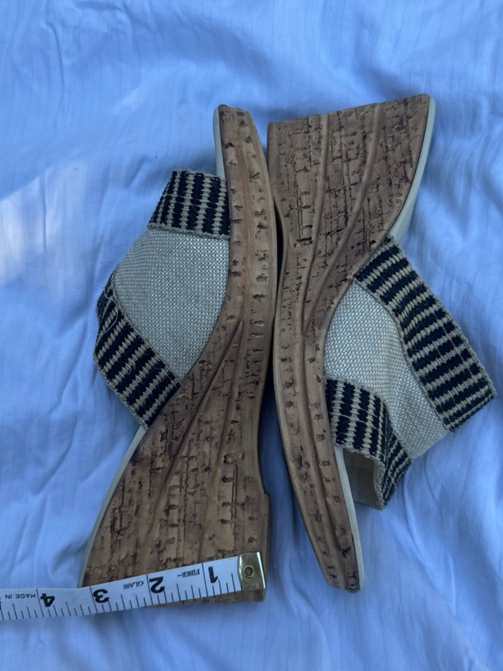 Onex Natural and Black Woven Wedge Slide - Picture 4 of 5